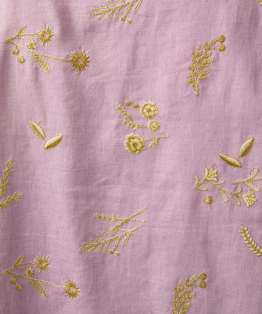 GJBGB51250 Jocomomola(ホコモモラ) Abundancia de flores フラワー総刺繍ブラウス ラベンダー