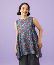 GJBGD01230 Jocomomola(ホコモモラ) Don Quijote フラワープリントブラウス ネイビー