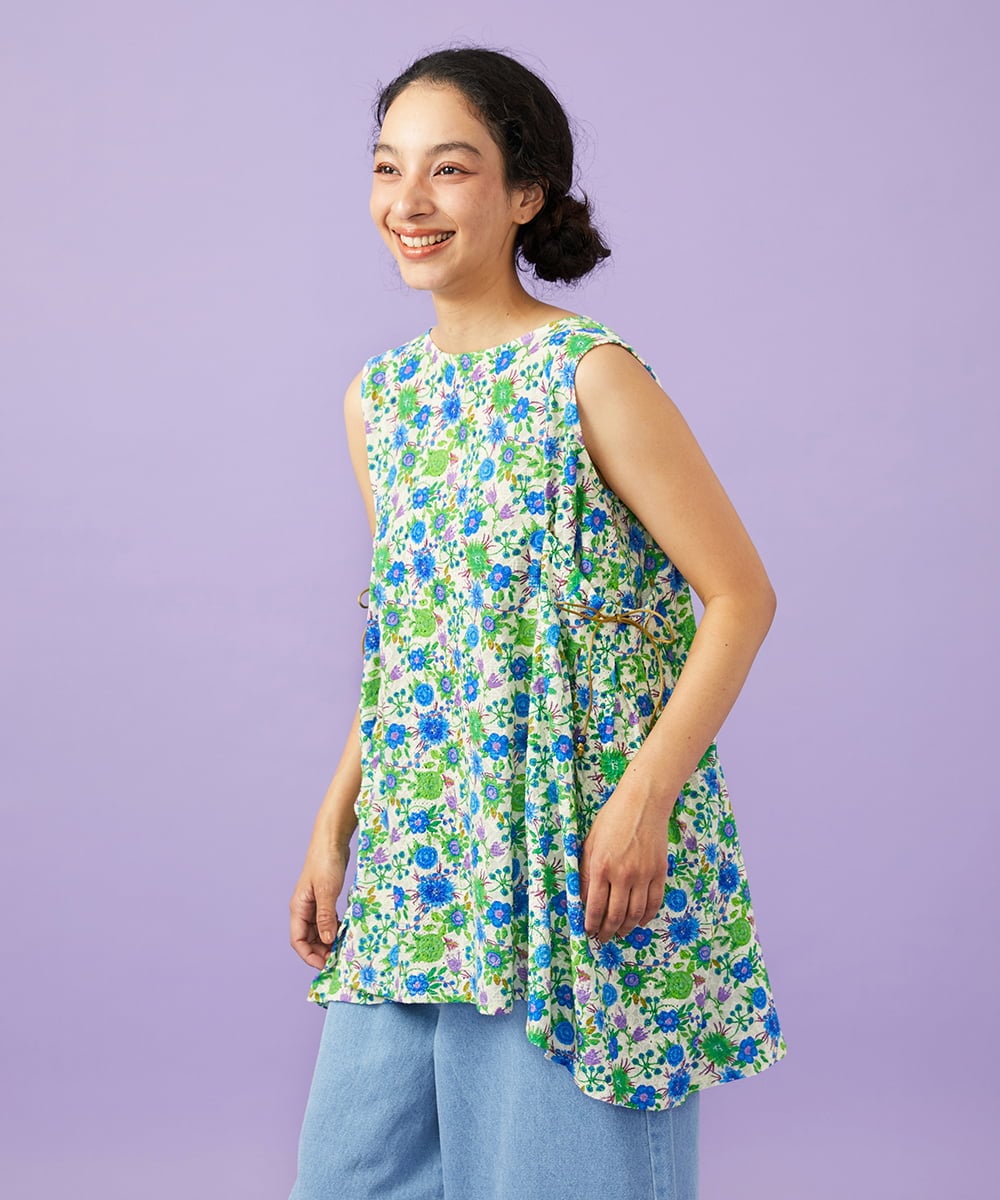 GJBGD01230 Jocomomola(ホコモモラ) Don Quijote フラワープリントブラウス アイボリー