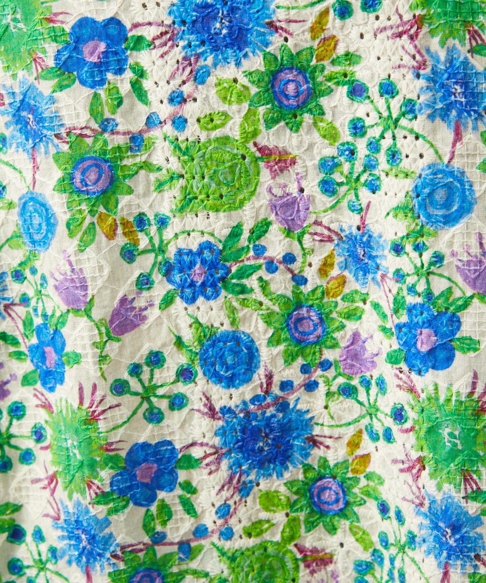 GJBGD01230 Jocomomola(ホコモモラ) Don Quijote フラワープリントブラウス アイボリー