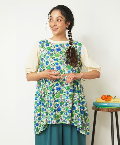 GJBGD01230 Jocomomola Don Quijote フラワープリントブラウス