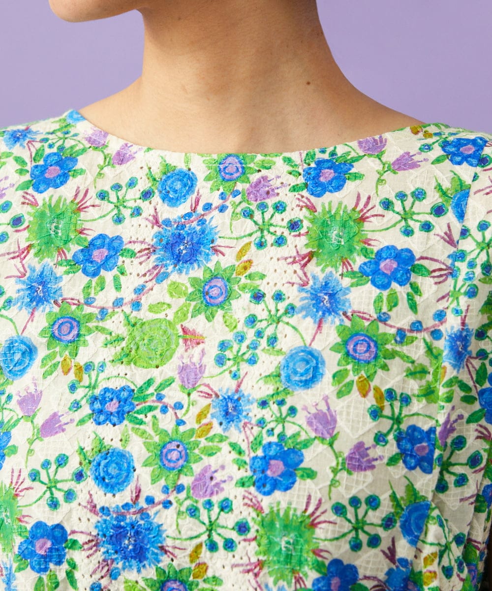 GJBGD01230 Jocomomola(ホコモモラ) Don Quijote フラワープリントブラウス アイボリー