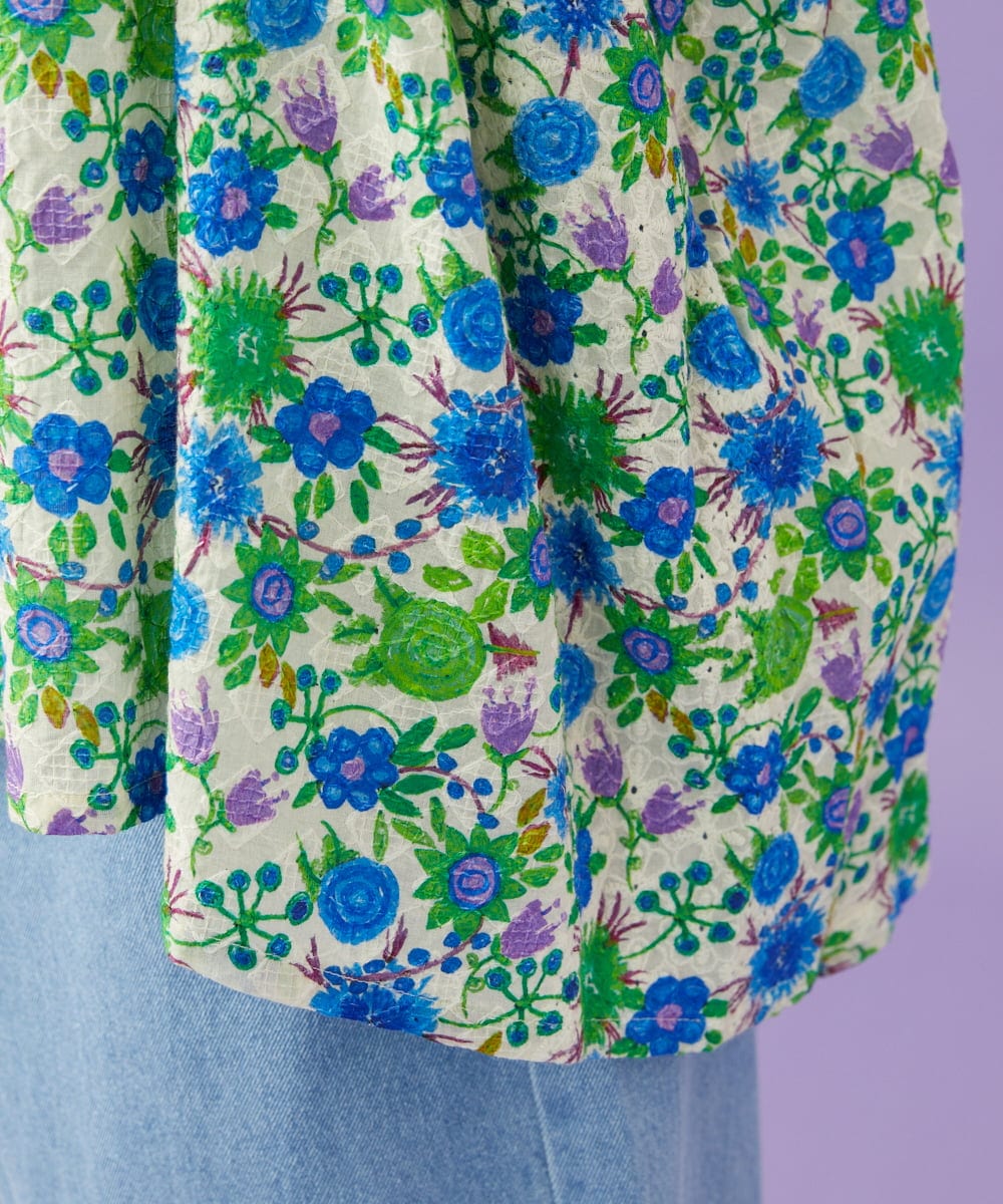 GJBGD01230 Jocomomola(ホコモモラ) Don Quijote フラワープリントブラウス アイボリー