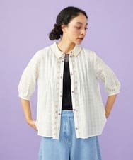 GJBGD31180 Jocomomola(ホコモモラ) Una escalera de colores 襟付きブラウス アイボリー