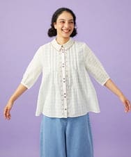 GJBGD31180 Jocomomola(ホコモモラ) Una escalera de colores 襟付きブラウス アイボリー