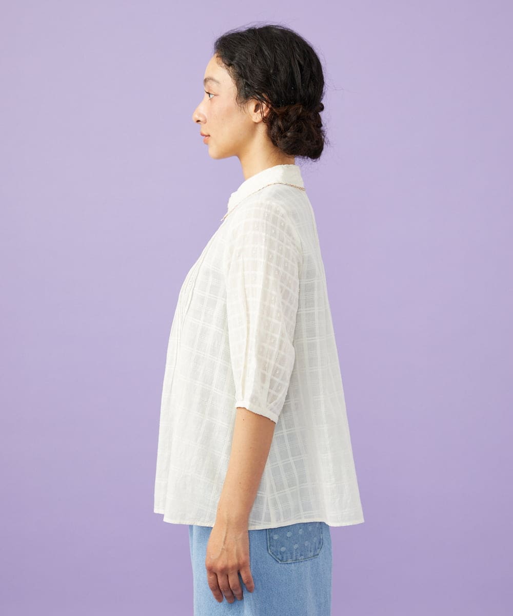 GJBGD31180 Jocomomola(ホコモモラ) Una escalera de colores 襟付きブラウス アイボリー