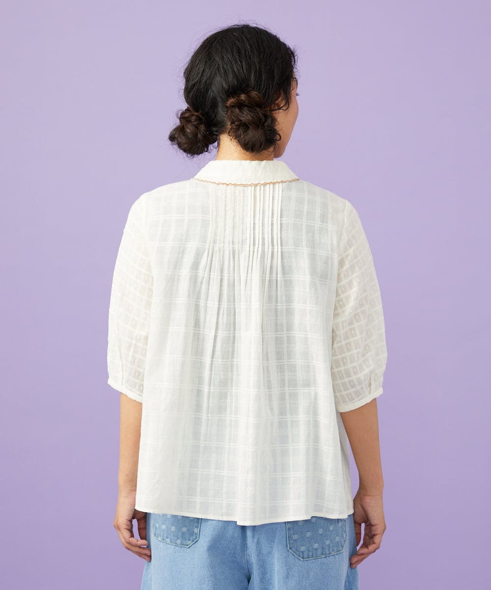 GJBGD31180 Jocomomola(ホコモモラ) Una escalera de colores 襟付きブラウス アイボリー