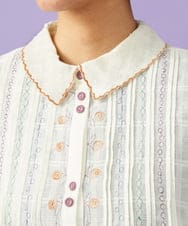 GJBGD31180 Jocomomola(ホコモモラ) Una escalera de colores 襟付きブラウス アイボリー