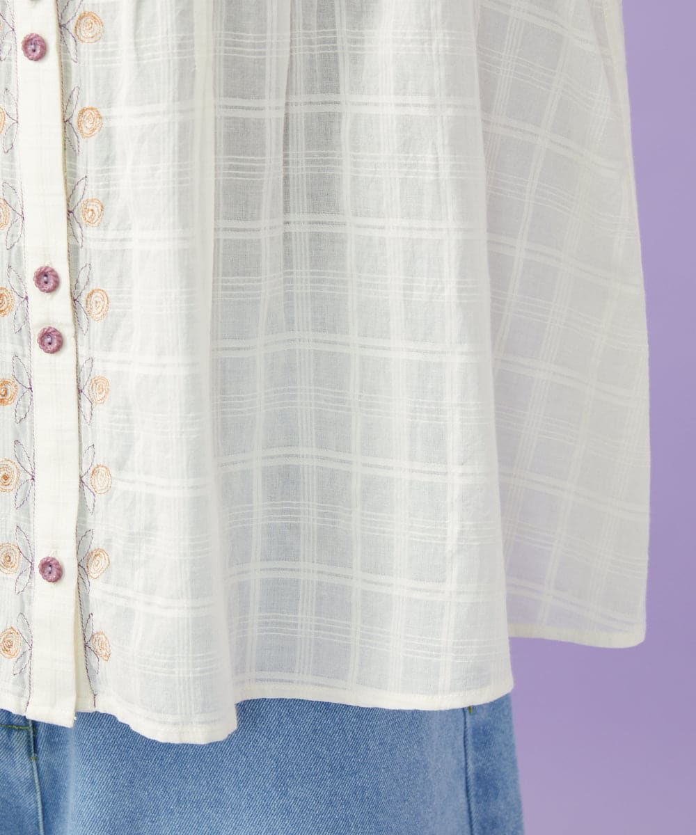 GJBGD31180 Jocomomola(ホコモモラ) Una escalera de colores 襟付きブラウス アイボリー