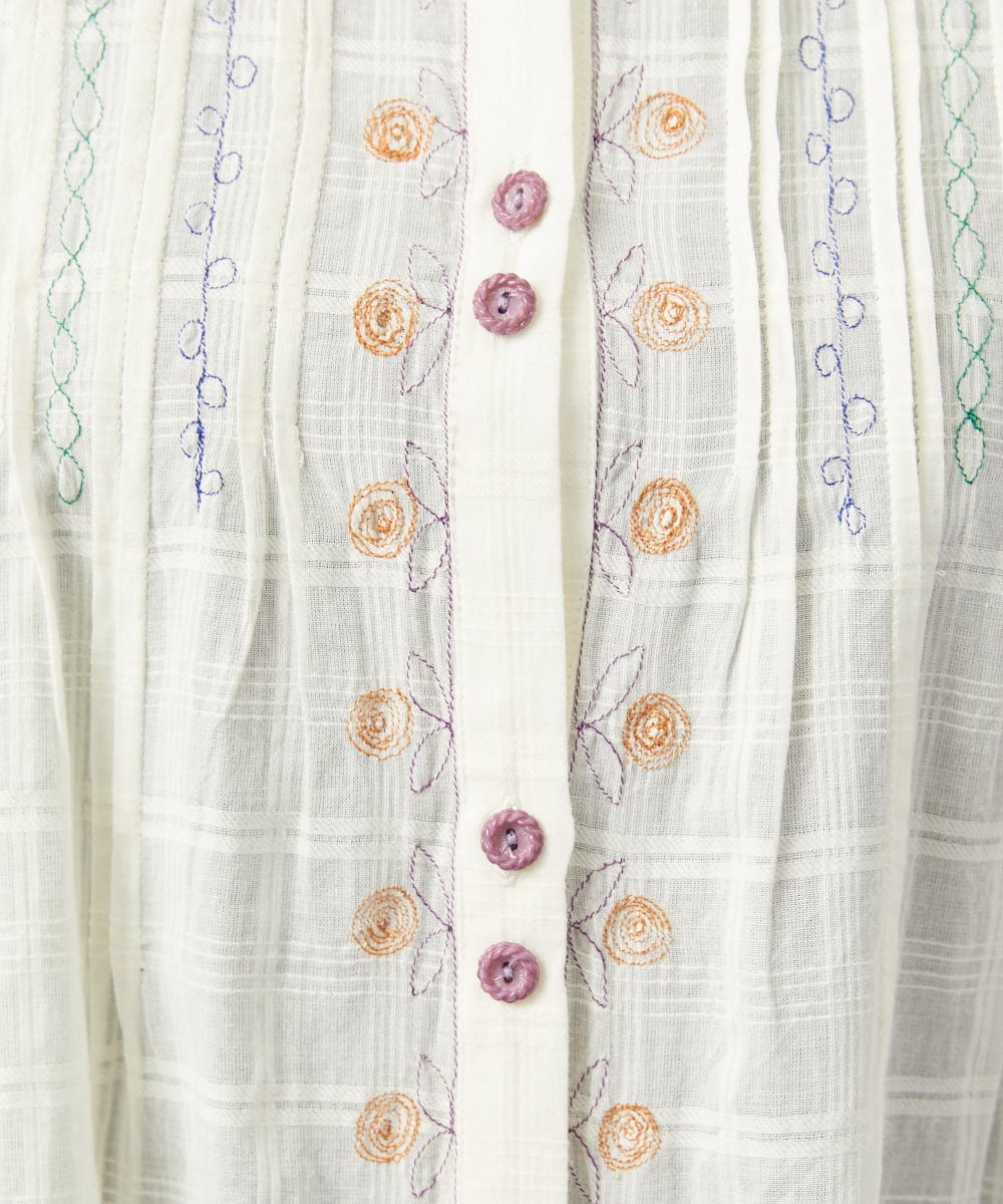 GJBGD31180 Jocomomola(ホコモモラ) Una escalera de colores 襟付きブラウス アイボリー