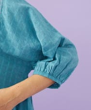 GJBGD32180 Jocomomola(ホコモモラ) Una escalera de colores バンドカラーブラウス ブルー