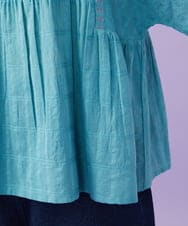 GJBGD32180 Jocomomola(ホコモモラ) Una escalera de colores バンドカラーブラウス ブルー