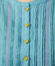 GJBGD32180 Jocomomola(ホコモモラ) Una escalera de colores バンドカラーブラウス ブルー