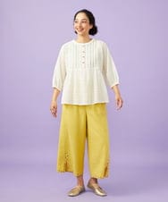 GJBGD32180 Jocomomola(ホコモモラ) Una escalera de colores バンドカラーブラウス アイボリー