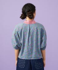 GJBGD34240 Jocomomola(ホコモモラ) Semilla フラワー総刺繍ブラウス ブルー