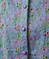 GJBGD34240 Jocomomola(ホコモモラ) Semilla フラワー総刺繍ブラウス ブルー