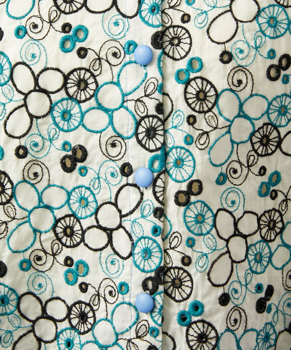 GJBGD34240 Jocomomola(ホコモモラ) Semilla フラワー総刺繍ブラウス アイボリー