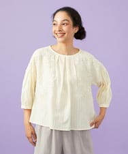 GJBGD70230 Jocomomola(ホコモモラ) Miguelde Cervantes レース付きブラウス アイボリー