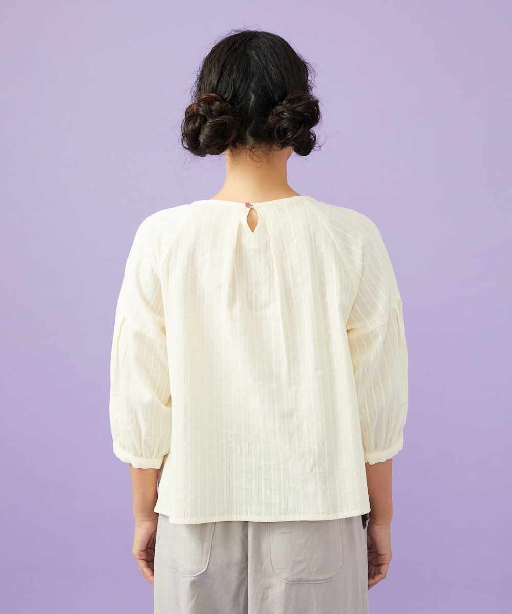 GJBGD70230 Jocomomola(ホコモモラ) Miguelde Cervantes レース付きブラウス アイボリー