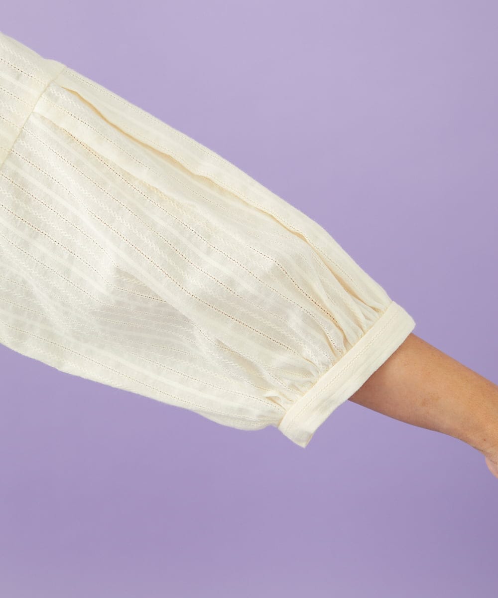 GJBGD70230 Jocomomola(ホコモモラ) Miguelde Cervantes レース付きブラウス アイボリー