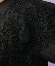 GJBGD70230 Jocomomola(ホコモモラ) Miguelde Cervantes レース付きブラウス ブラック