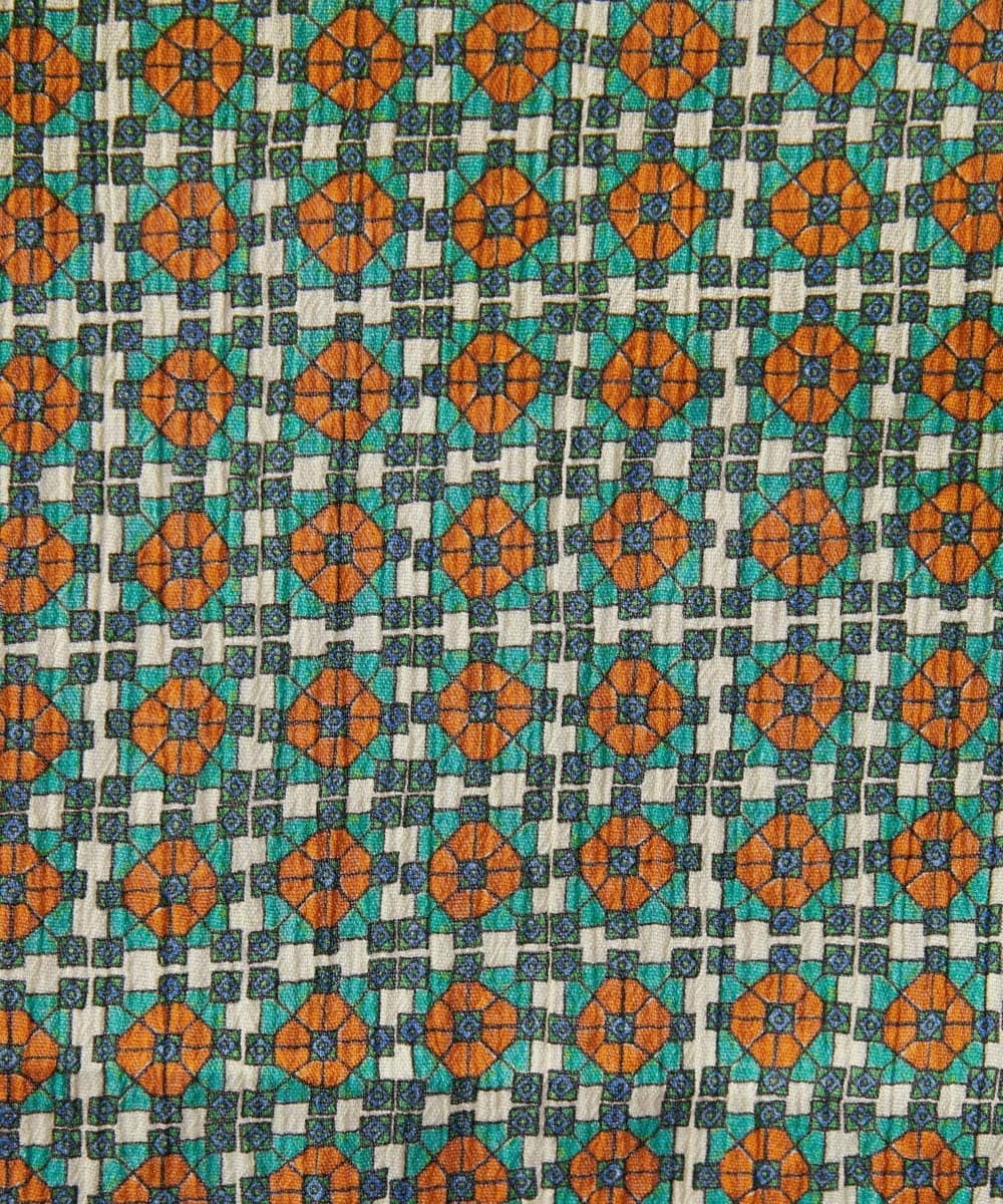 GJBGE38200 Jocomomola(ホコモモラ) 【早割10％OFF】コットンシフォン幾何プリントブラウス グリーン