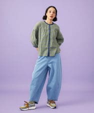 GJBGE38200 Jocomomola(ホコモモラ) 【早割10％OFF】コットンシフォン幾何プリントブラウス グリーン