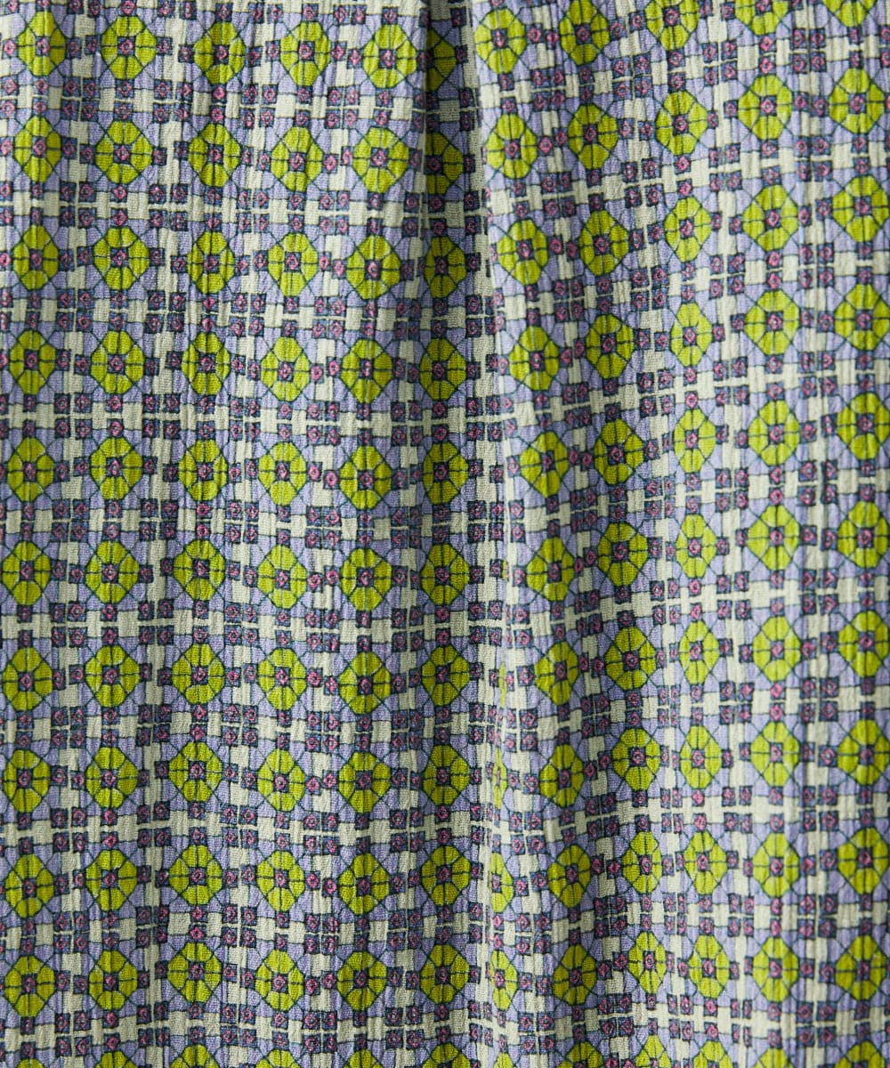 GJBGE38200 Jocomomola(ホコモモラ) 【早割10％OFF】コットンシフォン幾何プリントブラウス グリーン