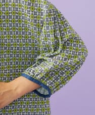 GJBGE38200 Jocomomola(ホコモモラ) 【早割10％OFF】コットンシフォン幾何プリントブラウス グリーン