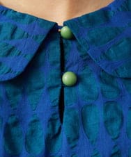 GJBGE39200 Jocomomola(ホコモモラ) 【早割10％OFF】リップルプリントプルオーバーブラウス ブルー