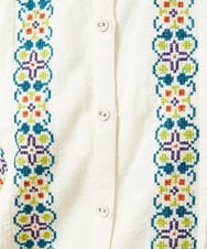 GJBGE41200 Jocomomola(ホコモモラ) Cruzar フラワーインド刺繍ブラウス アイボリー