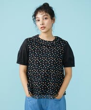 GJBGT71190 Jocomomola(ホコモモラ) Burbuja ドットチュールブラウス ブラック