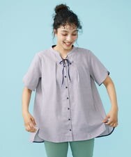 GJBGT82180 Jocomomola(ホコモモラ) Fino チェックブラウス パープル