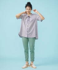 GJBGT82180 Jocomomola(ホコモモラ) Fino チェックブラウス パープル