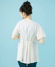 GJBGW31150 Jocomomola(ホコモモラ) ドビー フラワー刺繍チュニックブラウス アイボリー