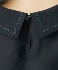 GJBGW40180 Jocomomola(ホコモモラ) Delicado ロールカラーブラウス ブラック
