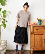GJBHA35180 Jocomomola(ホコモモラ) Chiquito チェックプルオーバーブラウス グリーン
