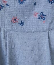 GJBHA36200 Jocomomola(ホコモモラ) Nadar entre flores フラワー刺繍ブラウス ブルー
