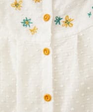 GJBHA36200 Jocomomola(ホコモモラ) Nadar entre flores フラワー刺繍ブラウス ブルー