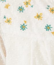 GJBHA36200 Jocomomola(ホコモモラ) Nadar entre flores フラワー刺繍ブラウス ブルー