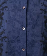GJBHD32180 Jocomomola(ホコモモラ) Sendero de flores フラワー刺繍ブラウス ネイビー