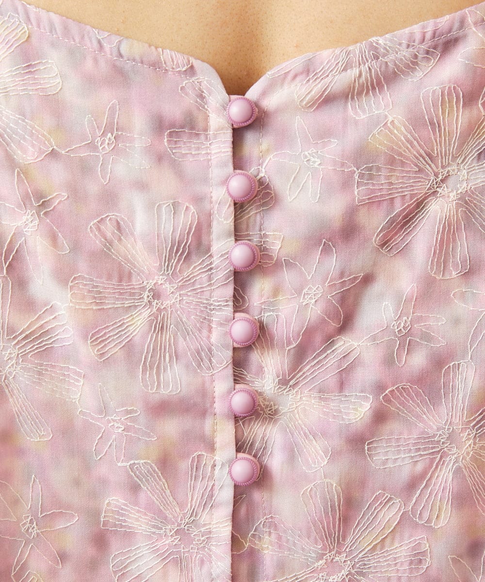 GJBHD51240 Jocomomola(ホコモモラ) 【2WAY】Ilusion フラワー総刺繍ブラウス ピンク