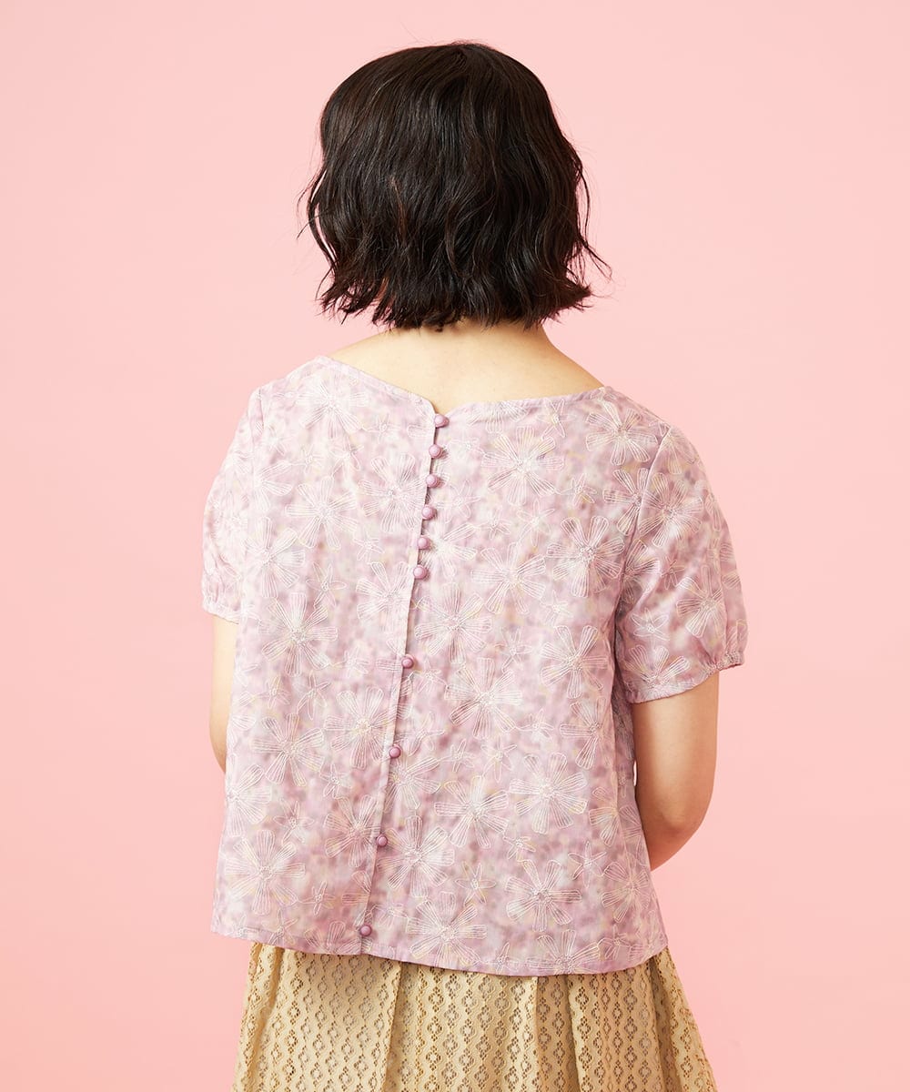 GJBHD51240 Jocomomola(ホコモモラ) 【2WAY】Ilusion フラワー総刺繍ブラウス ピンク