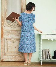 GJBHD51240 Jocomomola(ホコモモラ) 【2WAY】Ilusion フラワー総刺繍ブラウス ブルー