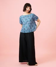GJBHD51240 Jocomomola(ホコモモラ) 【2WAY】Ilusion フラワー総刺繍ブラウス ブルー