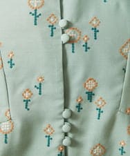 GJBJA50250 Jocomomola(ホコモモラ) Escaleras de flores フラワー総刺繍ブラウス ライトブルー