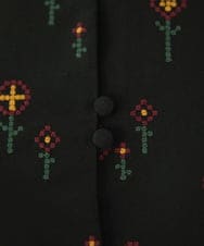 GJBJA50250 Jocomomola(ホコモモラ) Escaleras de flores フラワー総刺繍ブラウス ライトブルー