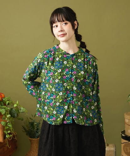 GJBJB02180 Jocomomola Calle de la Flor Alta フラワープリントブラウス