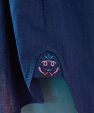 GJBJW41200 Jocomomola(ホコモモラ) Azucar ポイント刺繍チュニックブラウス ブルー