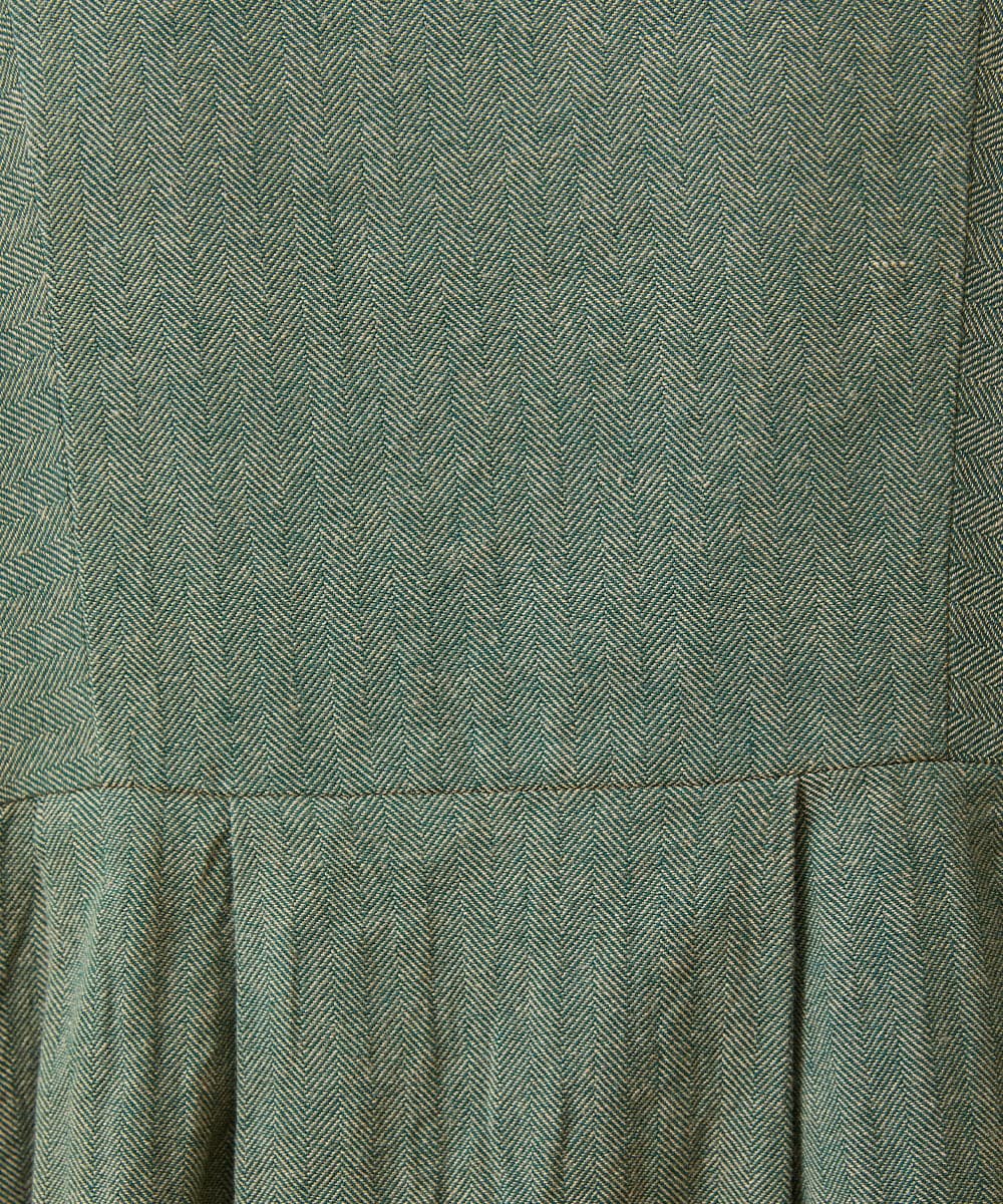 GJBLD33200 Jocomomola(ホコモモラ) フラワー刺繍ヘリンボーンプルオーバーブラウス グリーン